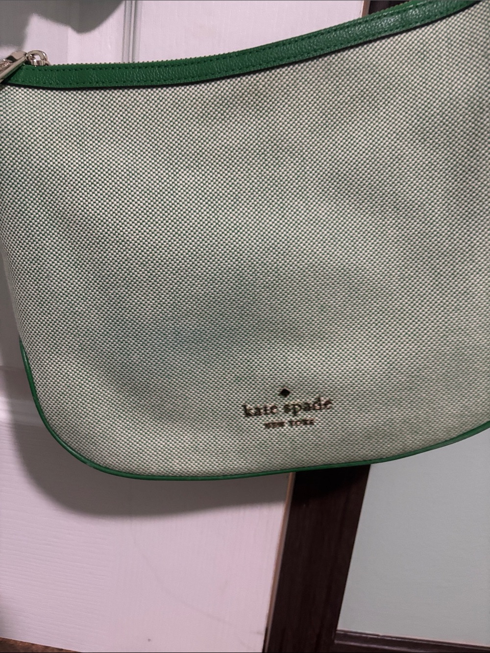 kate spade Canvas Crossbody with Green Trim